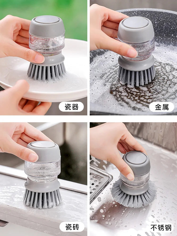 Escova de Lavar Louça com Suporte e Saboneteira para Cozinha e Uso Doméstico